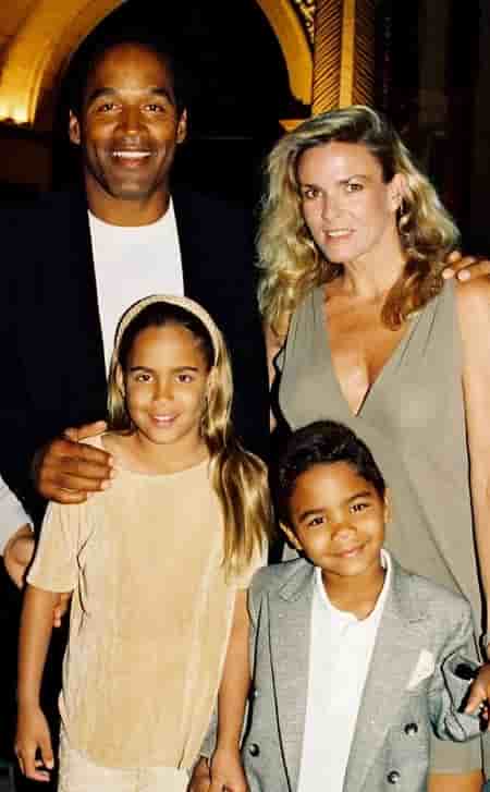 Nicole Brown Simpson with her former spouse O. J. Simpson, retired American football player and their children: daughter Syndey Brooke Simpson and Son Justin Ryan Simpson